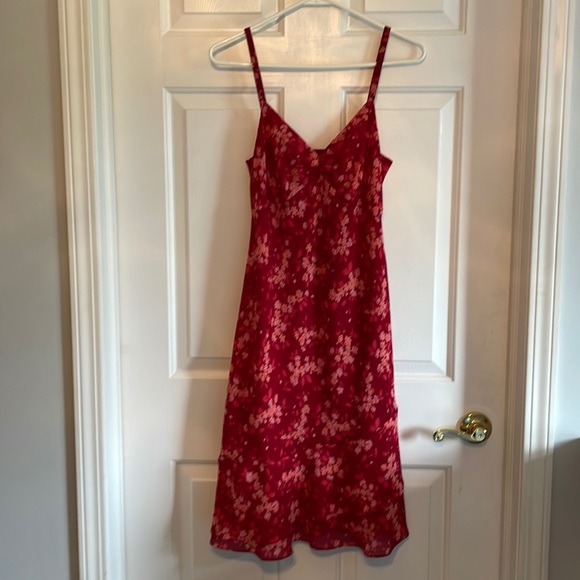 Ann Taylor Loft Red Flower Dress - Picture 1 of 4